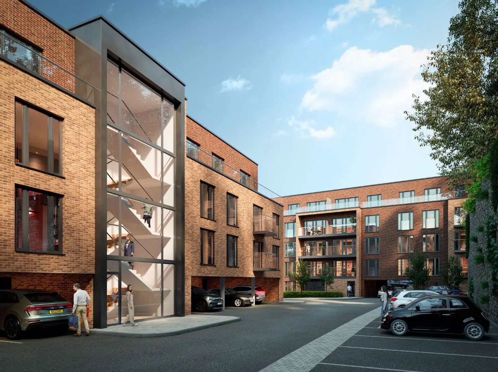 Courtyard Parking, Glazed Staircase